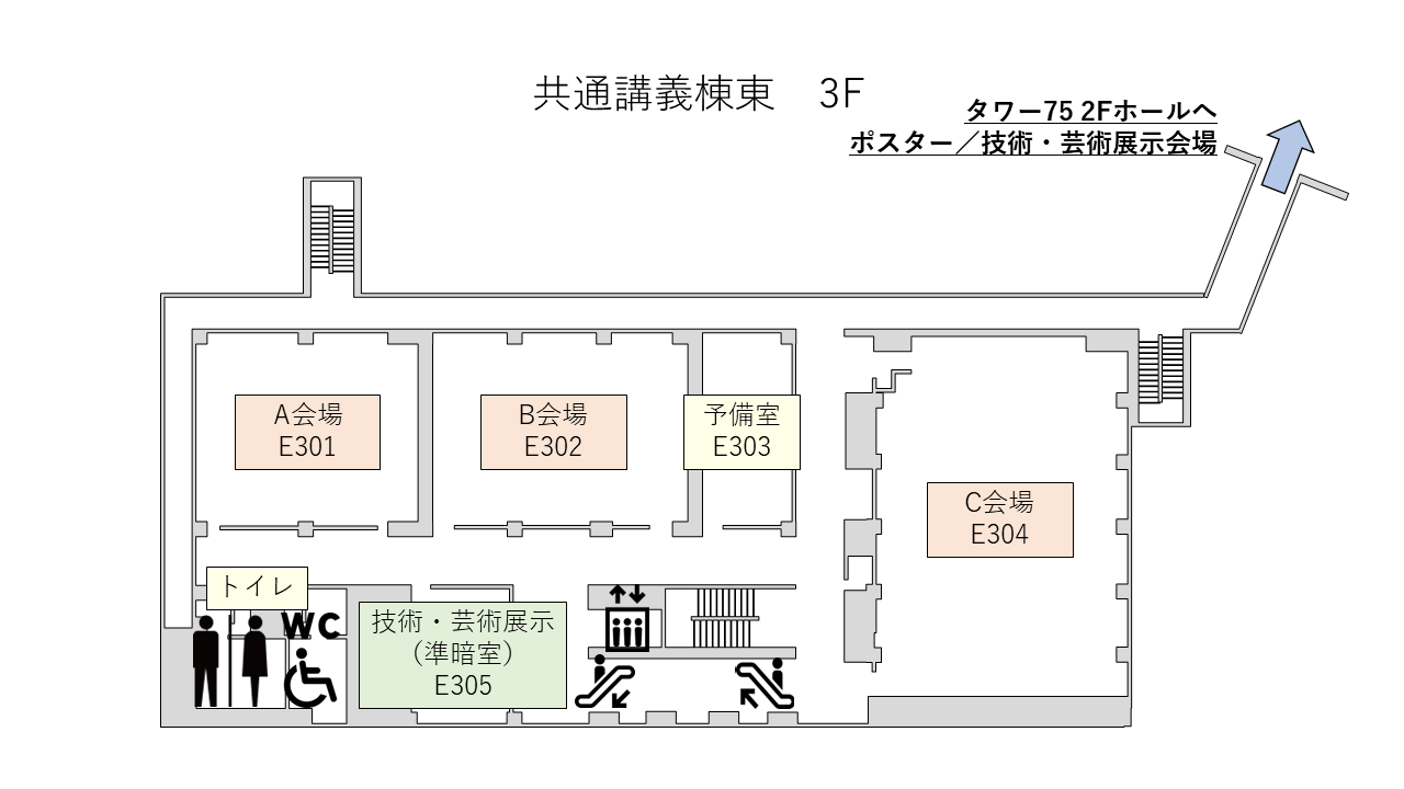 会場内マップ：共通講義棟3F